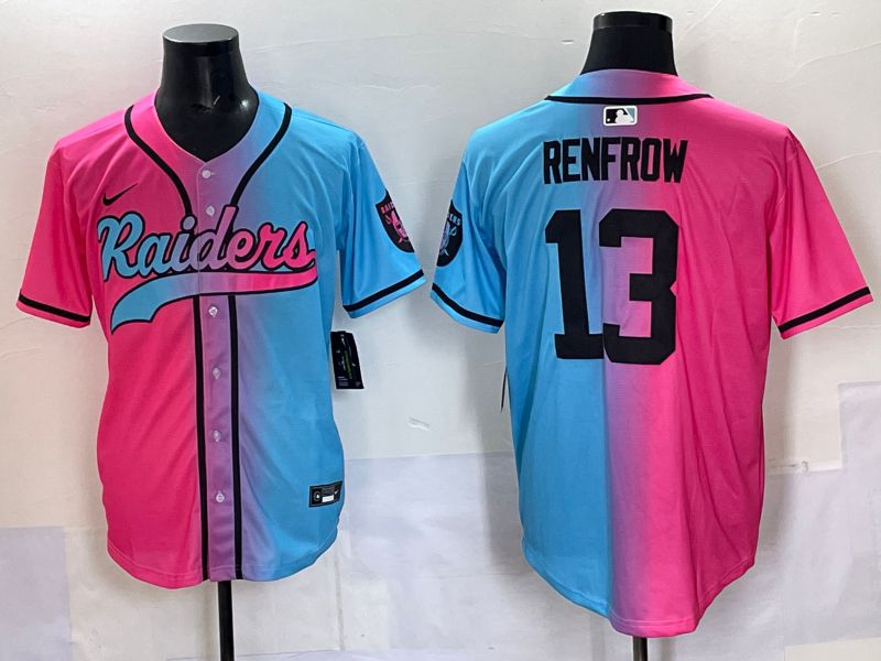 Men 2025 Oakland Raiders #13 Renfrow Blue pink Nike Limited NFL Jersey 001